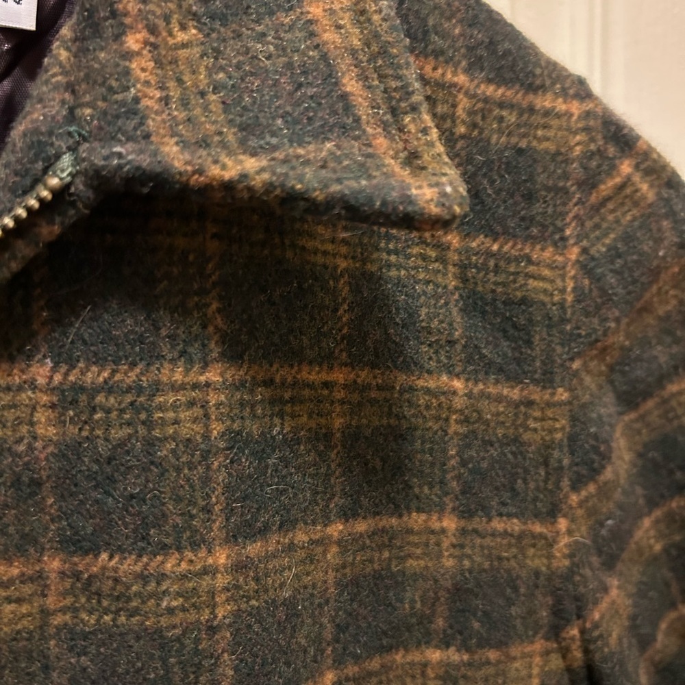 Harris Wallace Petites Gray & Brown Plaid Wool Blend Jacket Blazer Sz 2P - Picture 8 of 12